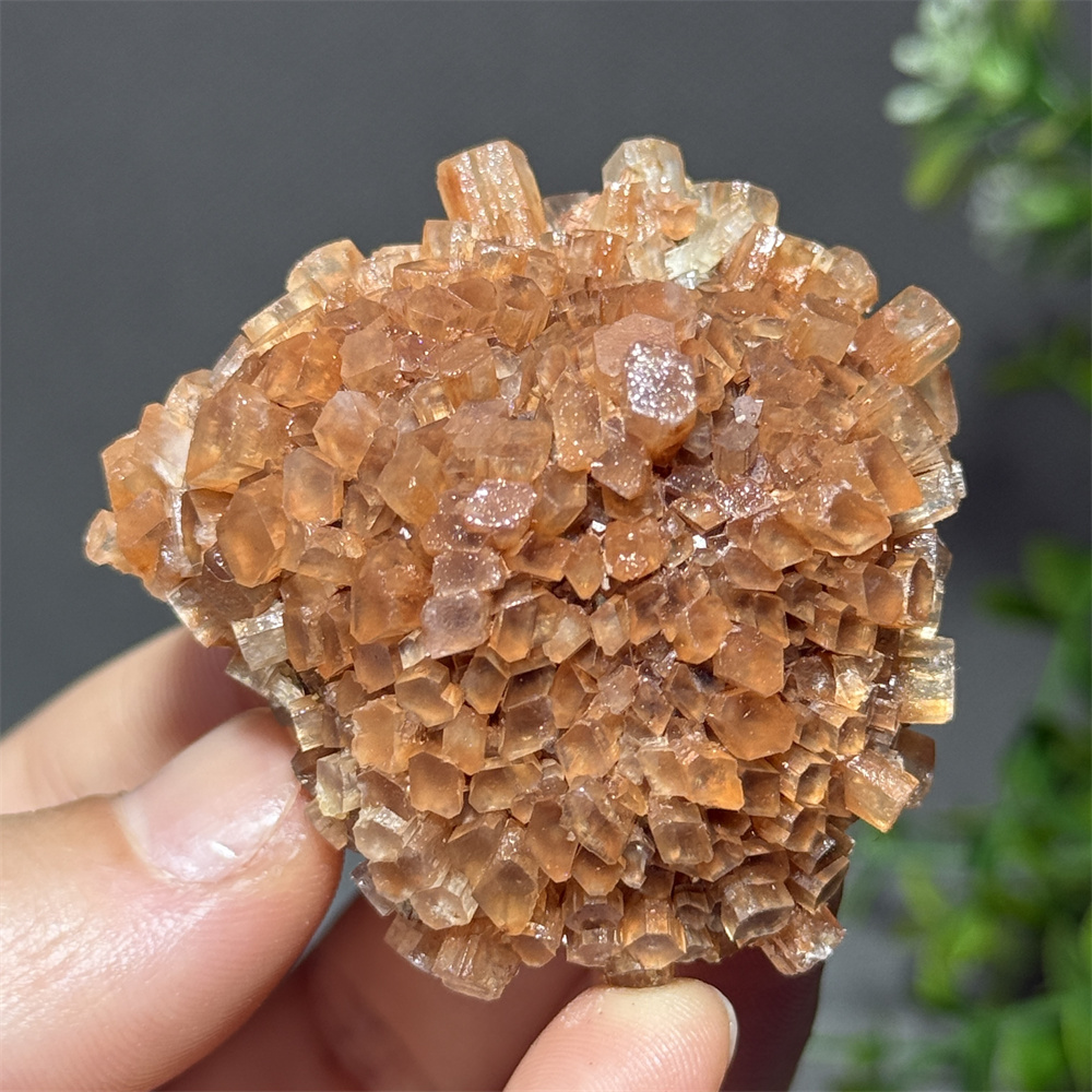 Renewable Energy Infrastructure - Natural Orange Aragonite Crystal Cluster Mineral