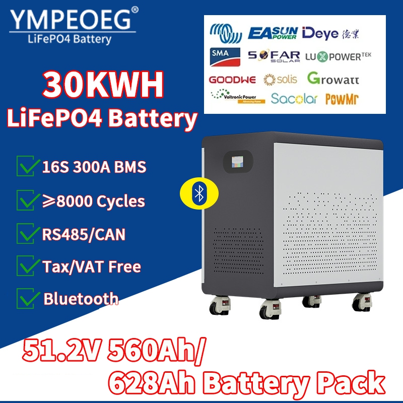 Renewable Energy Infrastructure - 100% Full Capacity 51.2V560Ah/628Ah LiFePO4 Battery